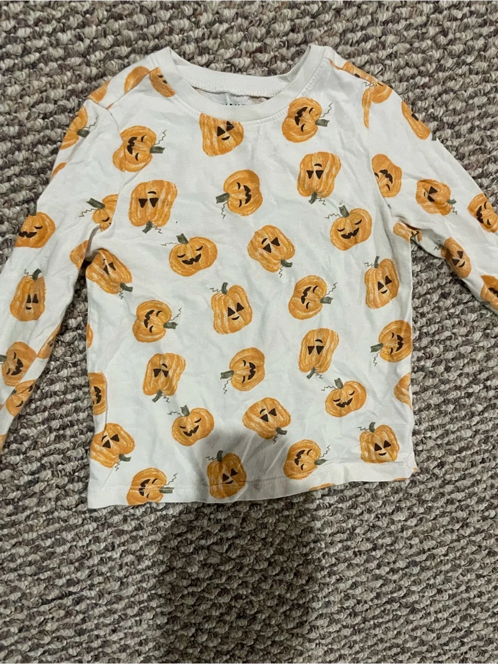 Old Navy White Tee with Orange Pumpkin Print